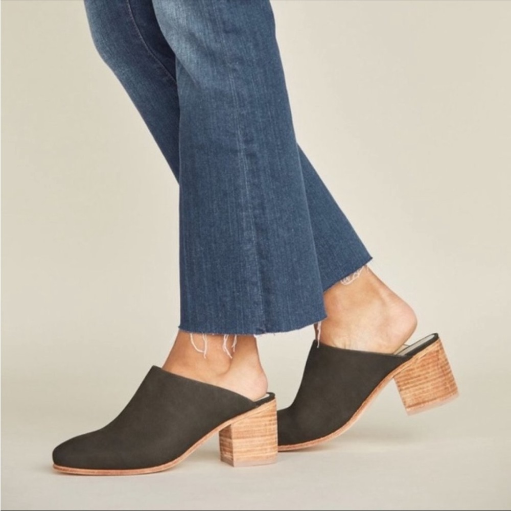 Nisolo Paloma all-day heeled mule 8.5 olive green leather